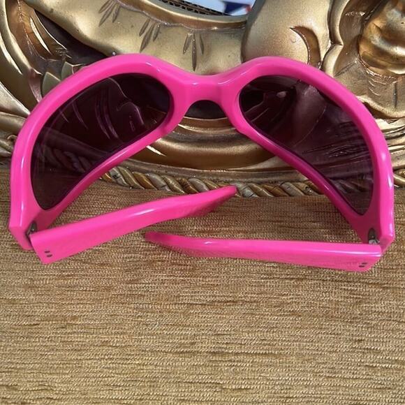 VINTAGE BUGEYE PINK SUNGLASSES WRAPAROUND MADE‎ IN ITALY - Picture 11 of 14